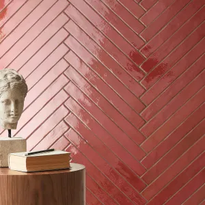 Arizona Red Porcelain Tile 4.8x45cm Gloss