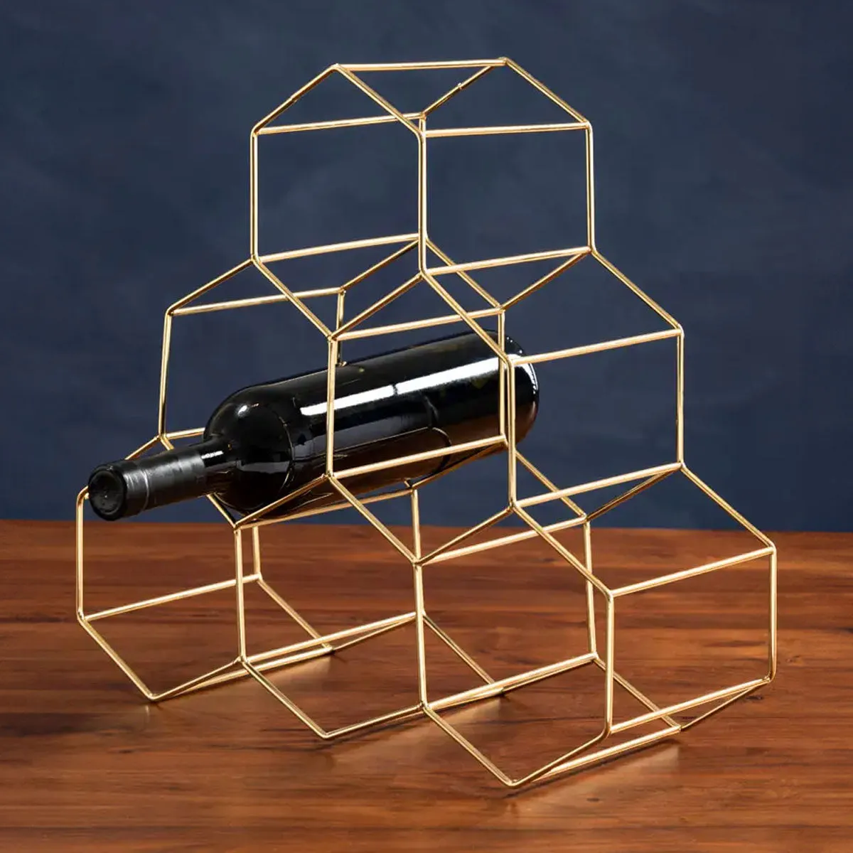Brass Metal Wine Rack Funky Chunky