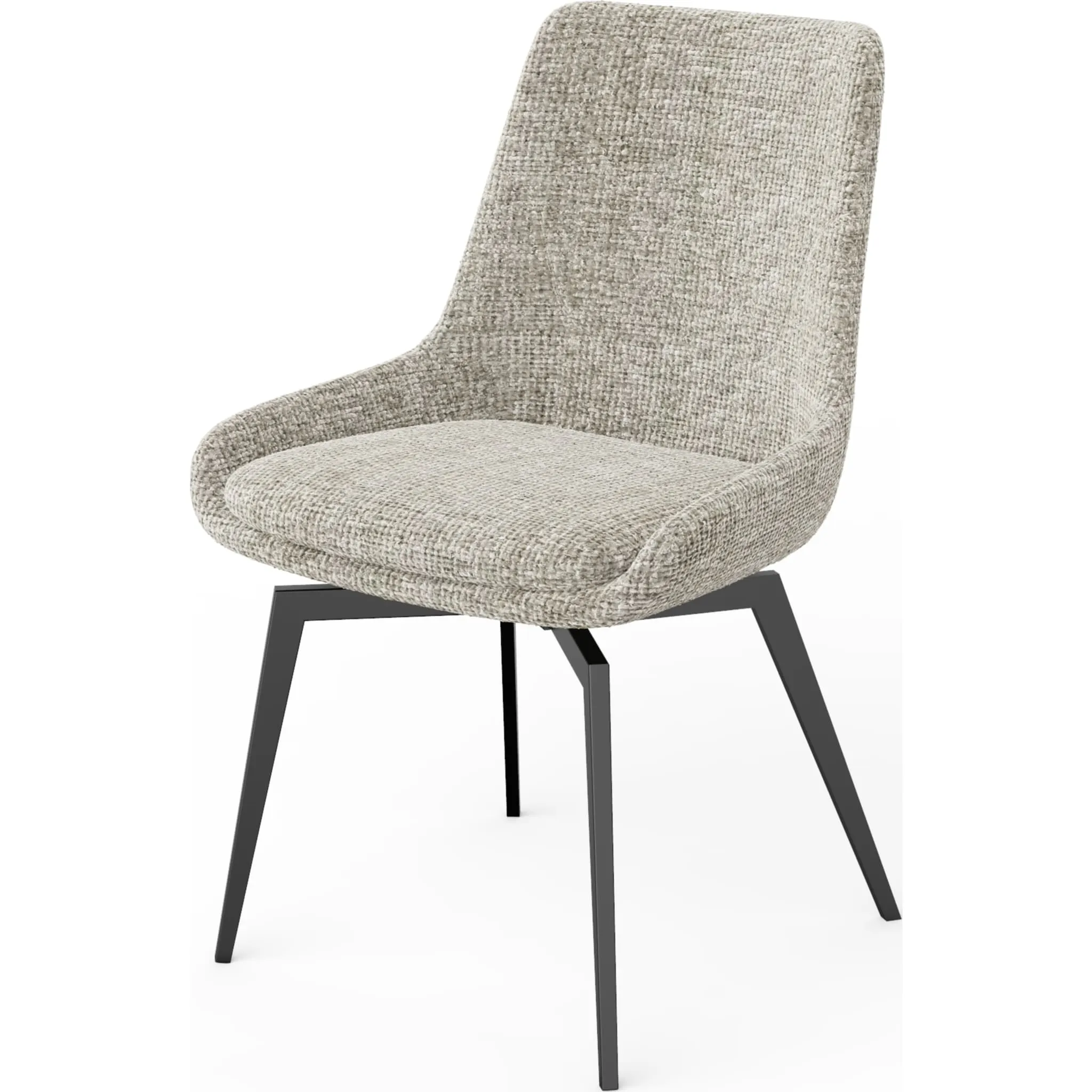 CEO 180 Degree Return Swivel Upholstered Dining Chair in Beige Modus