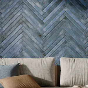 Denver Blue Porcelain Tile 4.8x45cm Matt