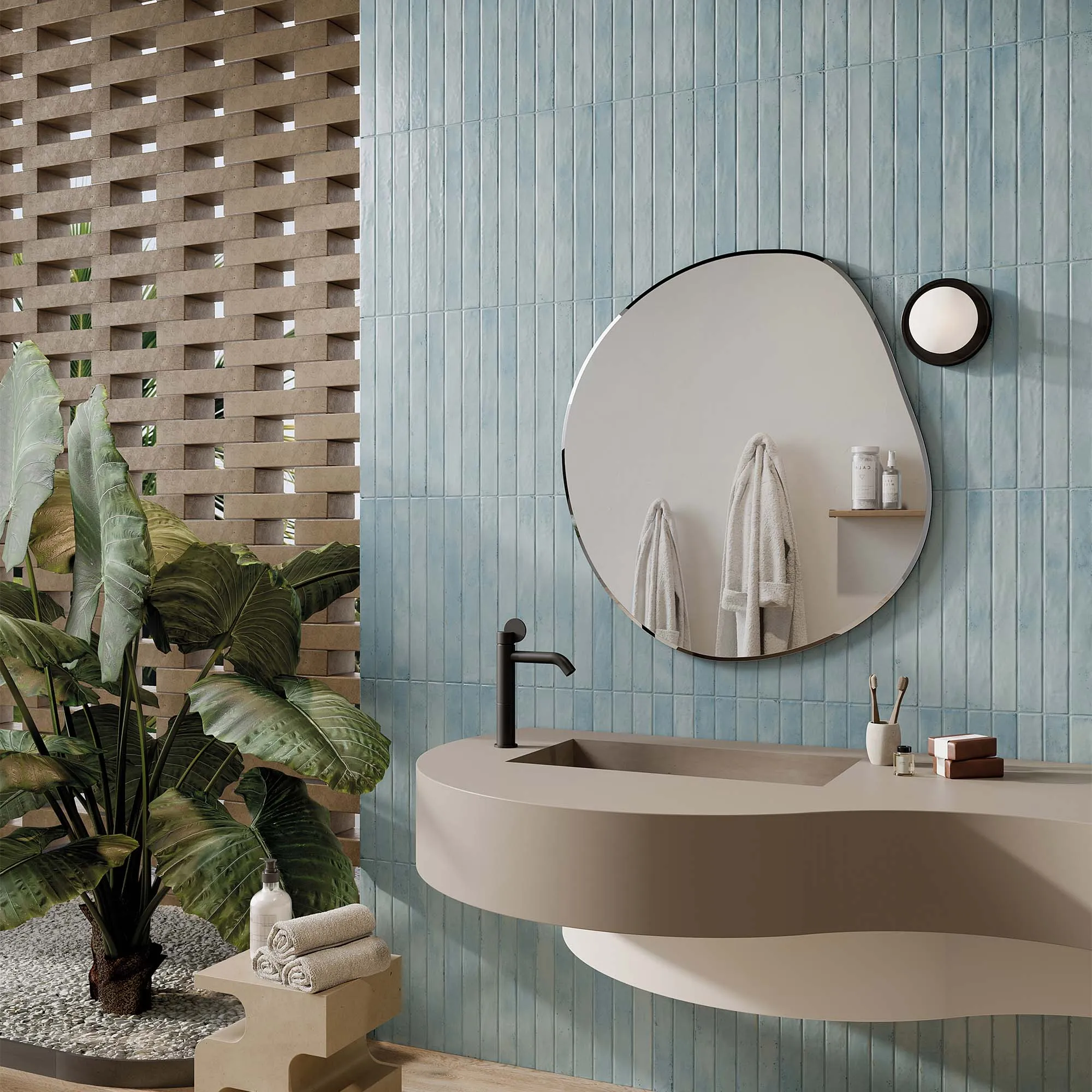 Denver Sky Porcelain Tile 4.8x45cm Matt
