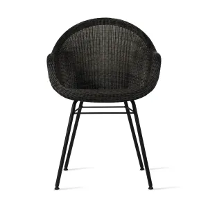 Edgard Outdoor Dining Chair with Steel Base