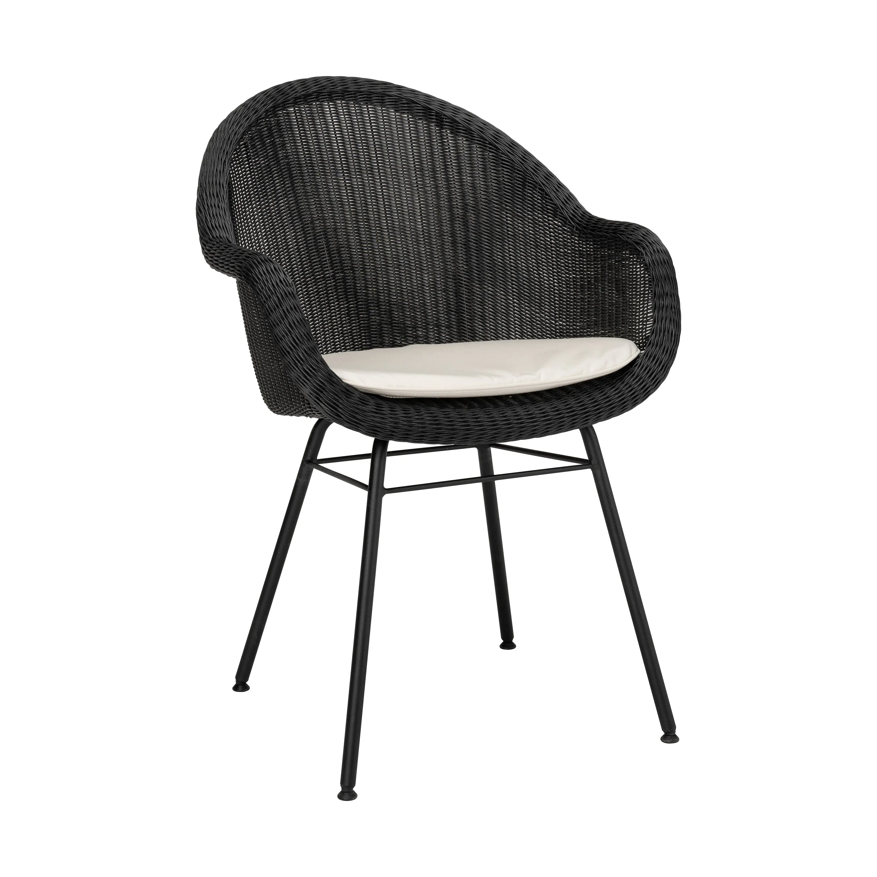 Edgard Outdoor Dining Chair with Steel Base