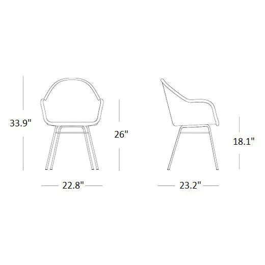 Edgard Outdoor Dining Chair with Steel Base