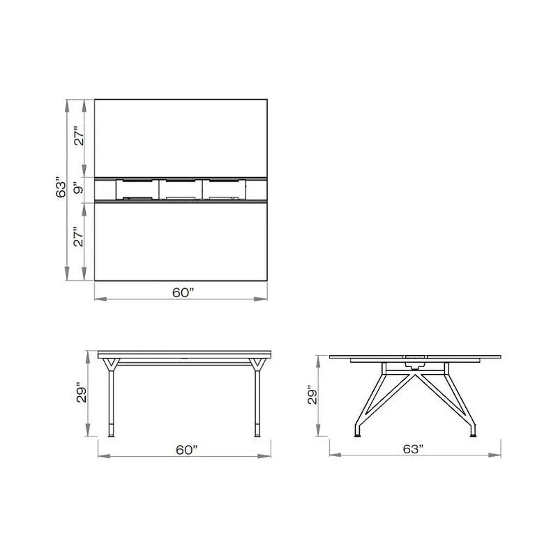 Eyhov Rail Double Desk