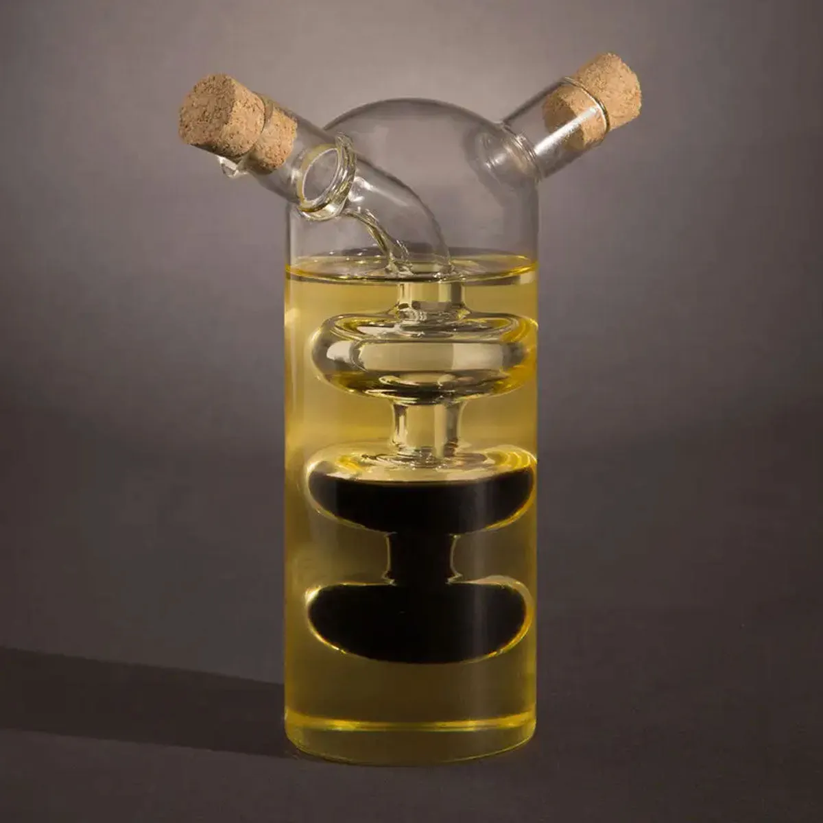 Glass Cruet Bottle Funky Chunky