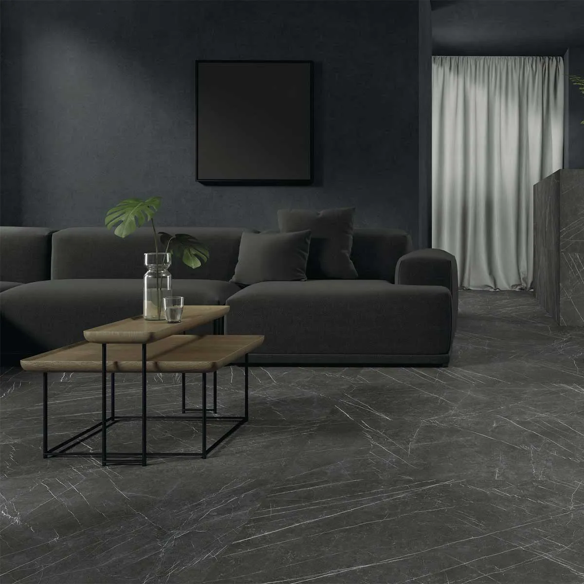 Greystone Smoke Marble Effect Porcelain Tile 60x120cm Natural Matte