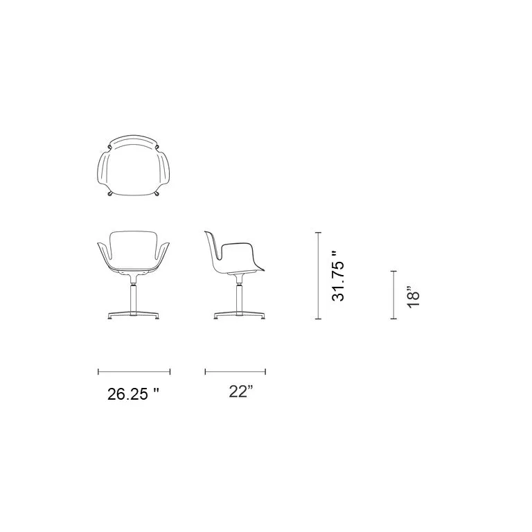 Juli Plastic Swivel Armchair