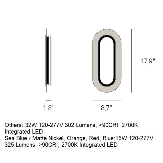 Lens Oval LED Wall Sconce