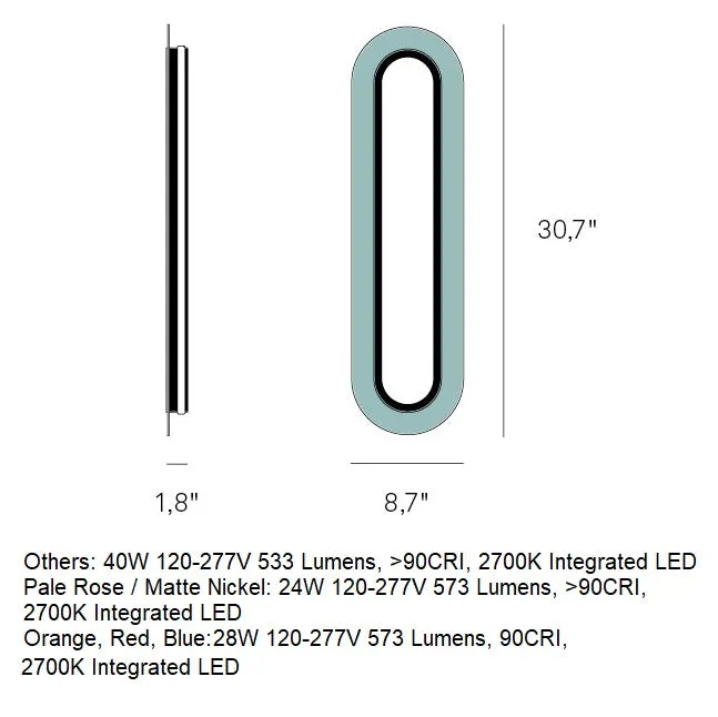 Lens Super Oval LED Wall Sconce