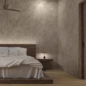 Linen Mocha 4D Shaped Marble Effect Porcelain Tile 100x100cm Matt