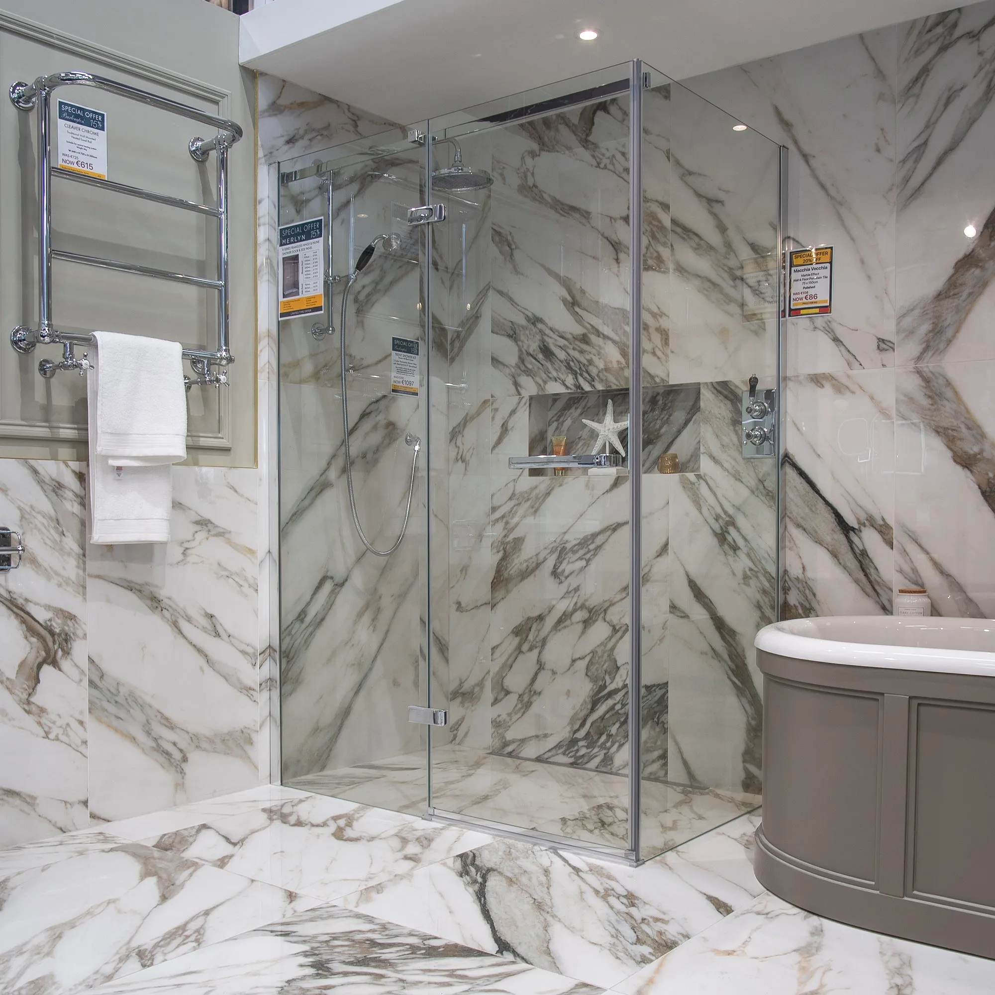 Macchia Vecchia Gold Marble Effect Porcelain Tile 60x120cm Natural Matte