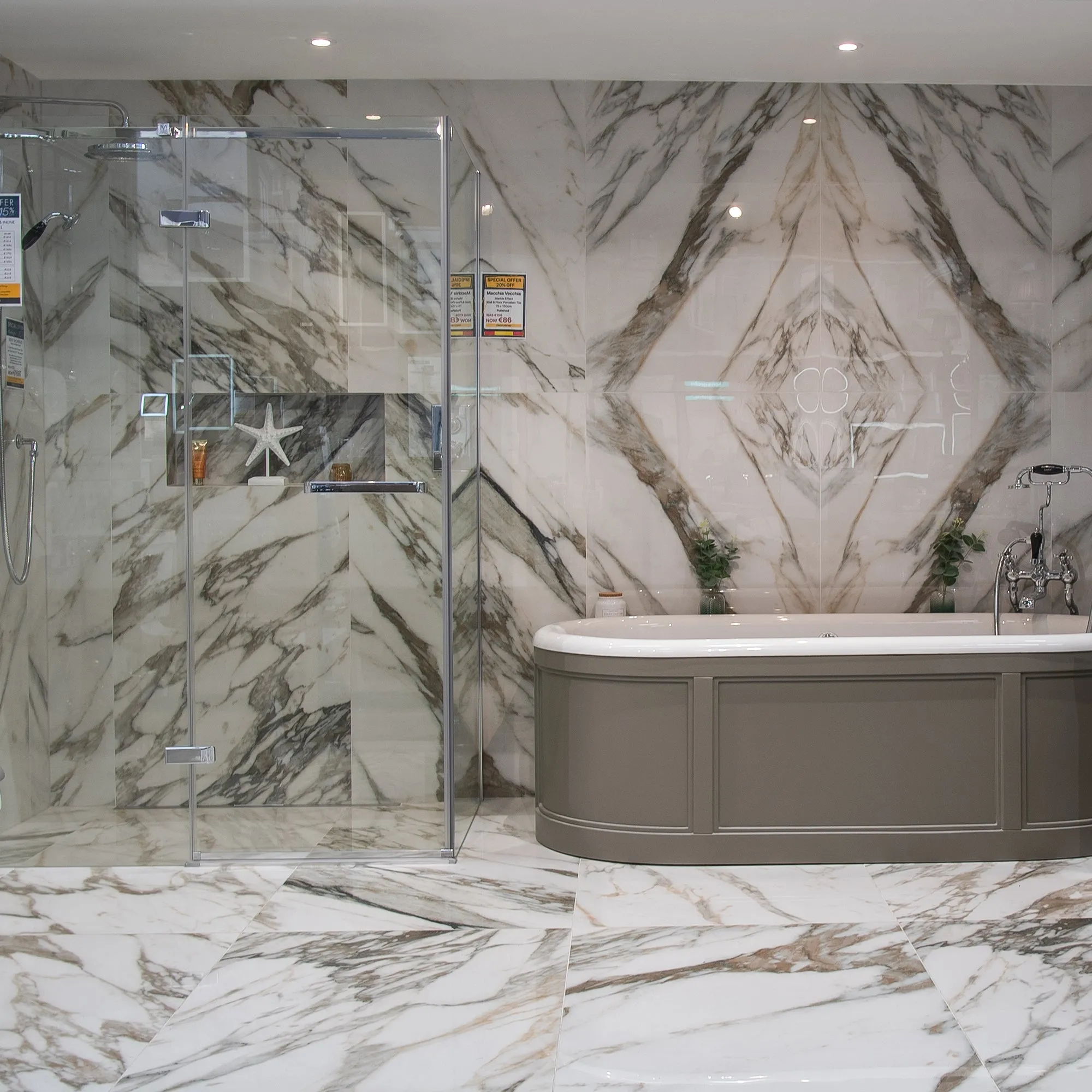 Macchia Vecchia Gold Marble Effect Porcelain Tile 60x120cm Natural Matte
