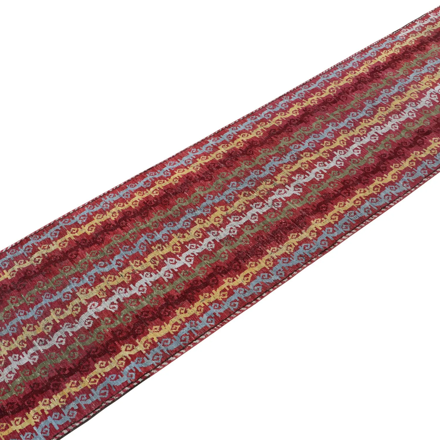 Red Transitional Wool Runner - 3' x 13'7"
