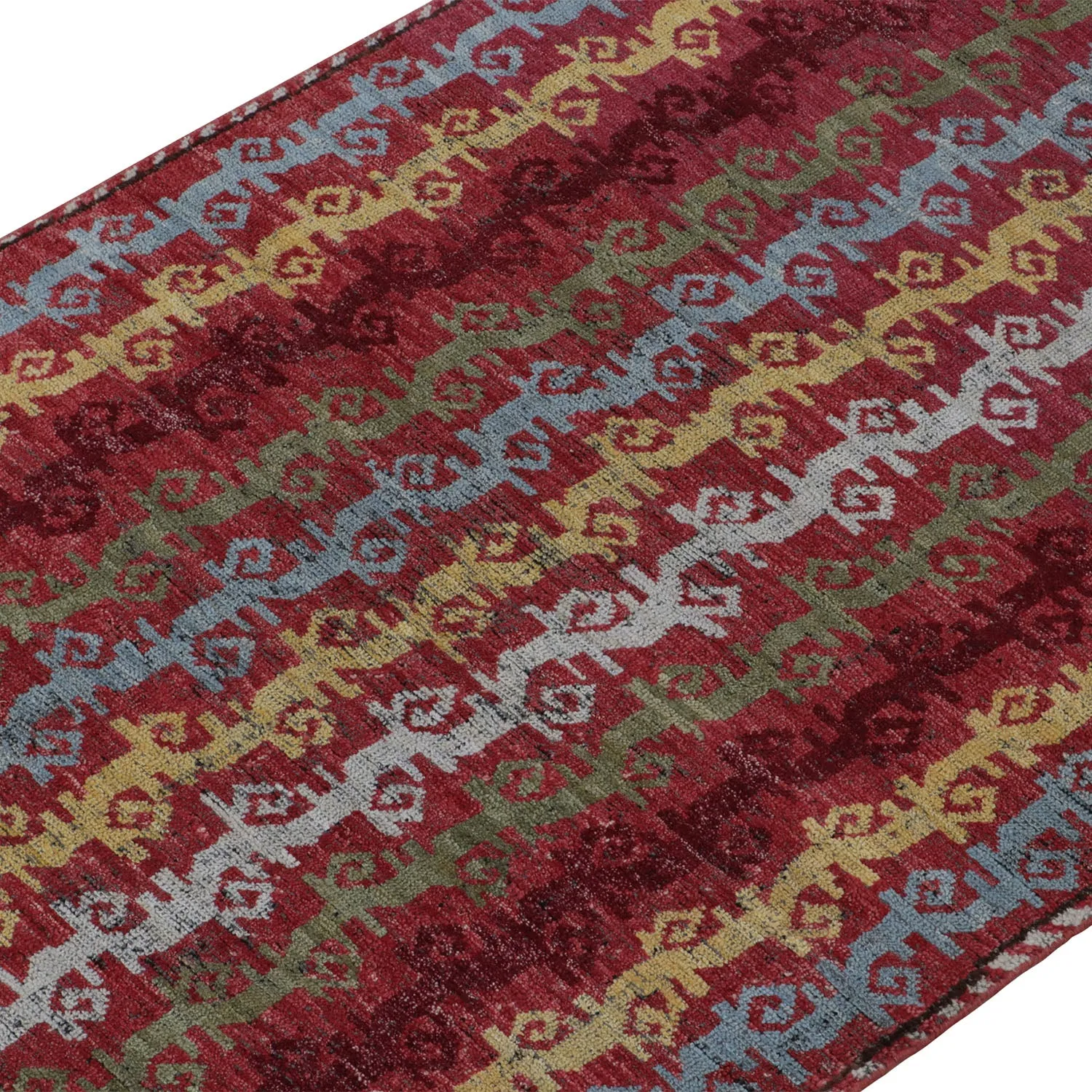 Red Transitional Wool Runner - 3' x 13'7"