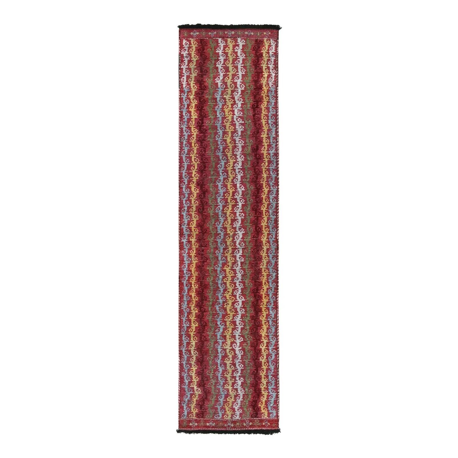 Red Transitional Wool Runner - 3' x 13'7"