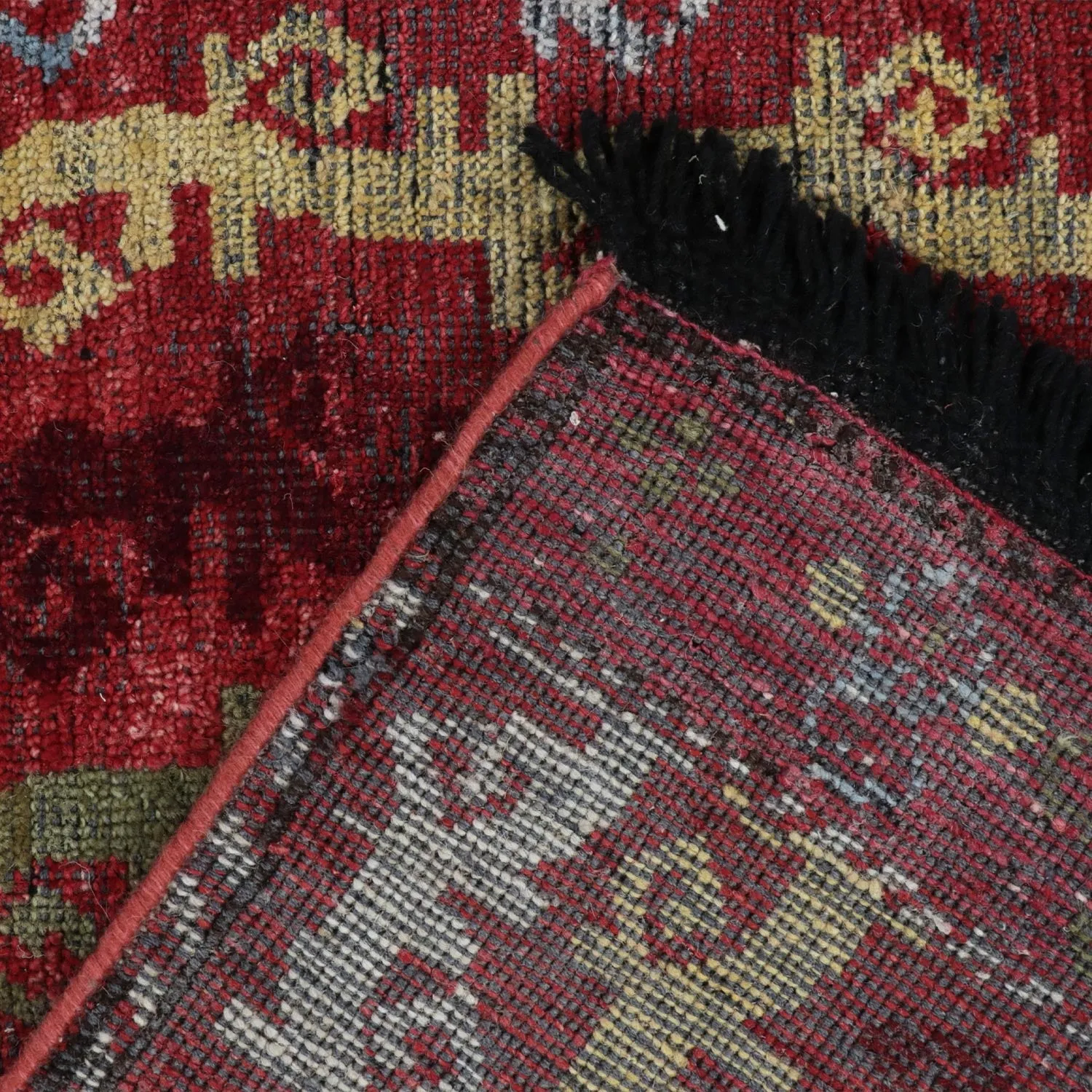 Red Transitional Wool Runner - 3' x 13'7"