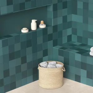 Rubik Green Square Porcelain Tile 12x12cm Matt
