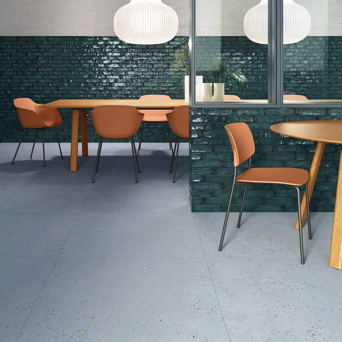 Sensa Blue 4D Shaped Terrazzo Effect Porcelain Tile 90x90cm Matte