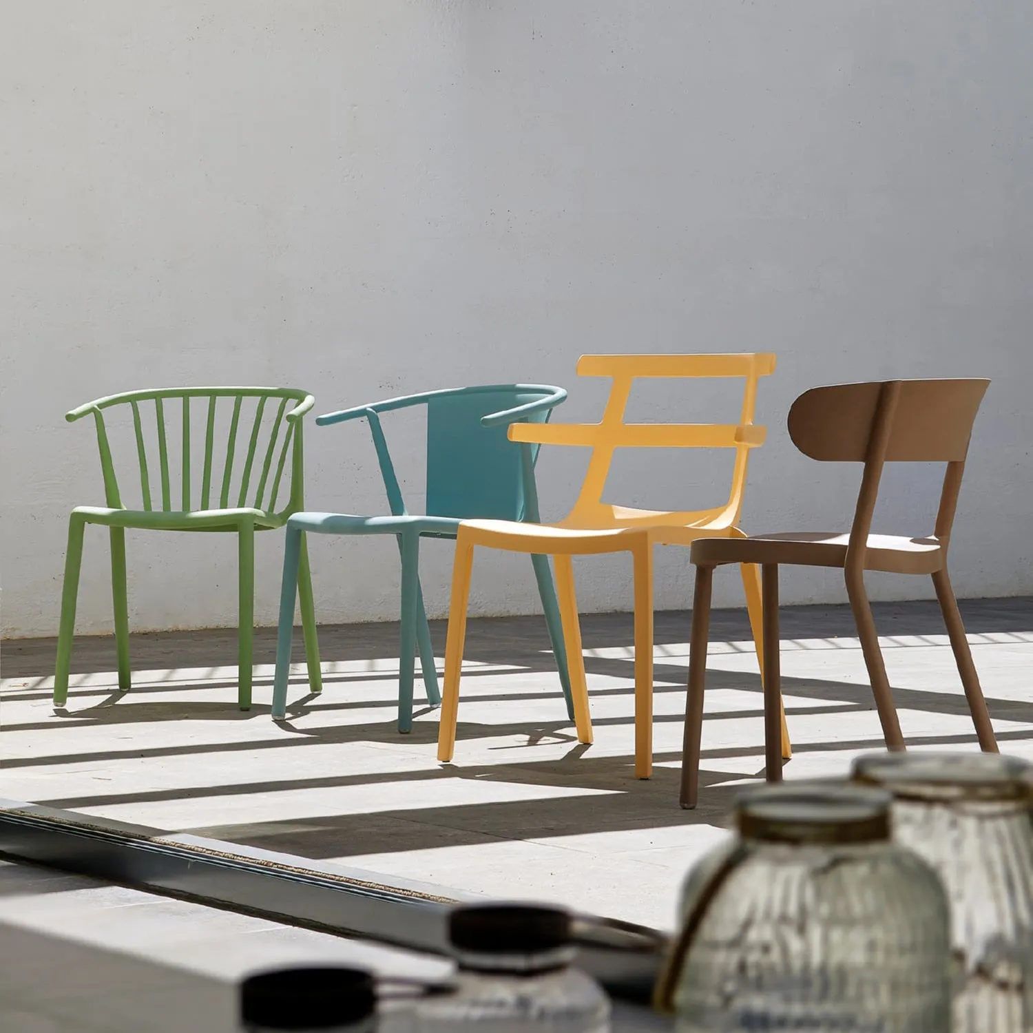 Steely Eco Recycled Stacking Dining Armchair (Set of 4)