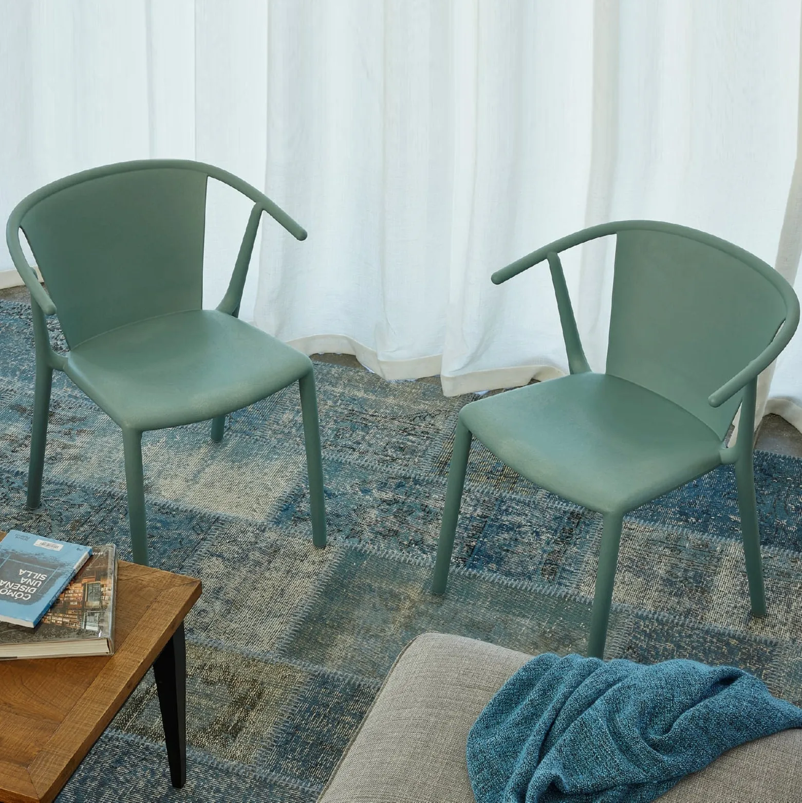 Steely Eco Recycled Stacking Dining Armchair (Set of 4)