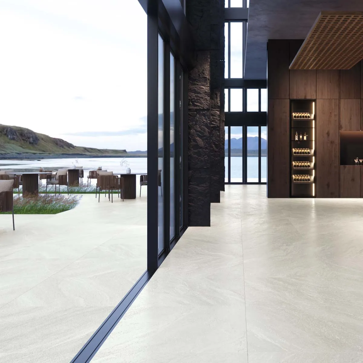 Strond Cloud 4D Shaped Stone Effect Porcelain Tile 100x100cm Matt