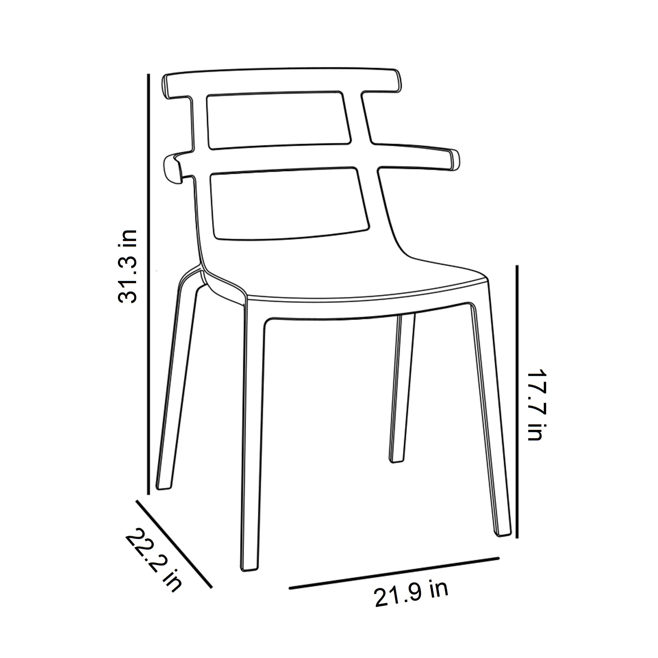 Tokyo Stacking Dining Chair (Set of 4)
