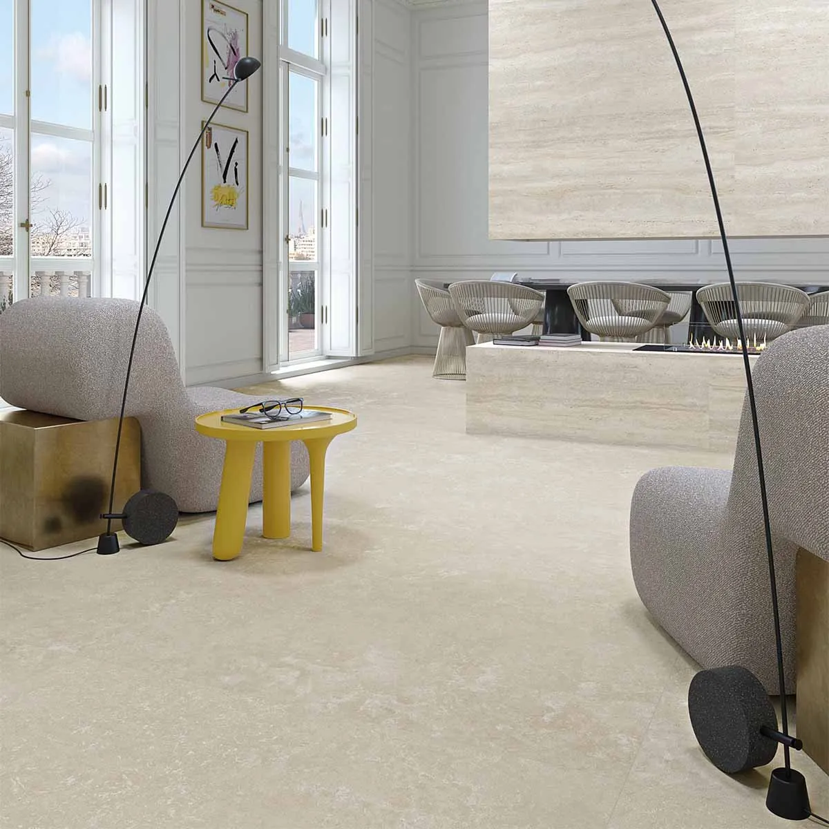 Vives Paris Natural Stone Effect Porcelain Tile 60x120cm Matt