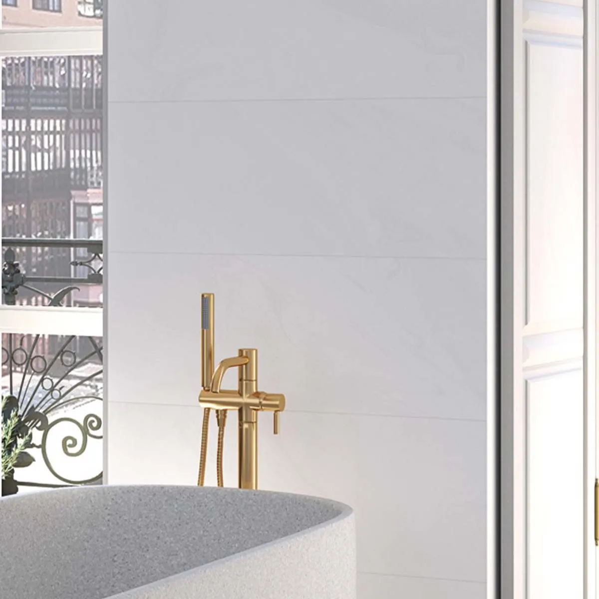 Vives Stravaganza Blanco Stone Effect Wall Tile 45x120cm Matt