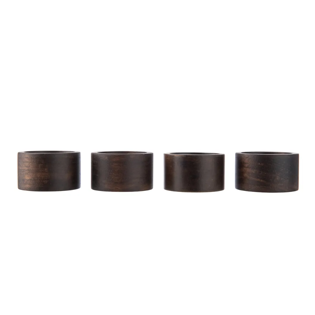 Wooden Napkin Ring Set Funky Chunky
